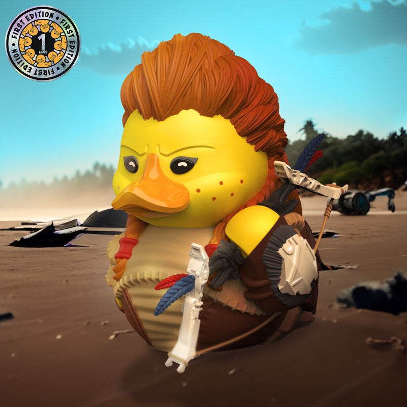 Horizon Forbidden West Aloy Ente Badeente Sammelfigur TUBBZ Limited Sticker