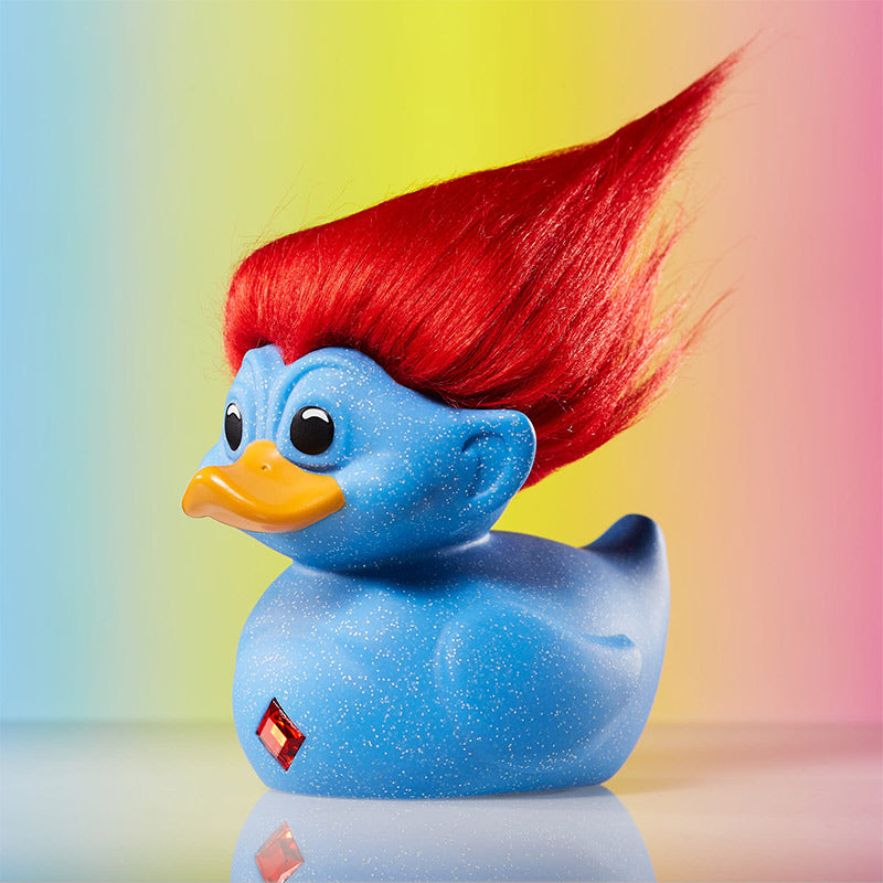 Trolls Blau Glitzer Glitter Troll Ente Badeente Sammelfigur TUBBZ