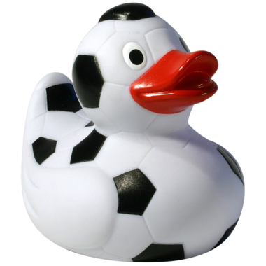 Fussball Ente Badeente Quietscheente Gummiente Factotum