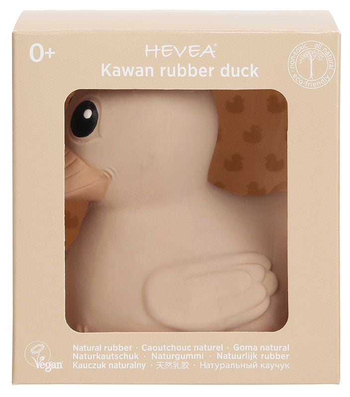 Spielzeug Badeente Naturkautschuk Ente Kawan 9cm Rosa Beige HEVEA Box