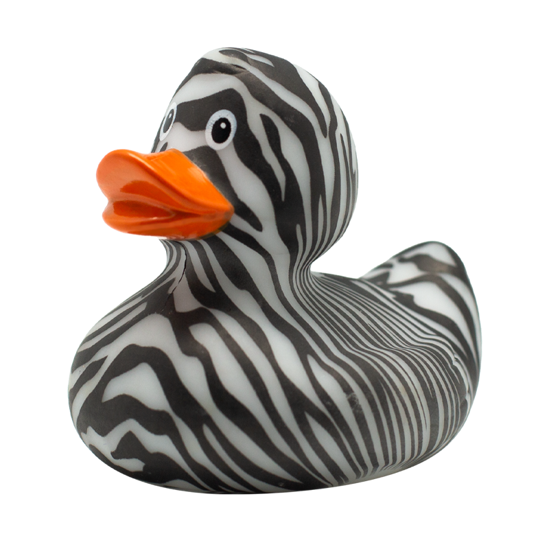 Zebra Ente Badeente Quietscheente Gummiente Lilalu