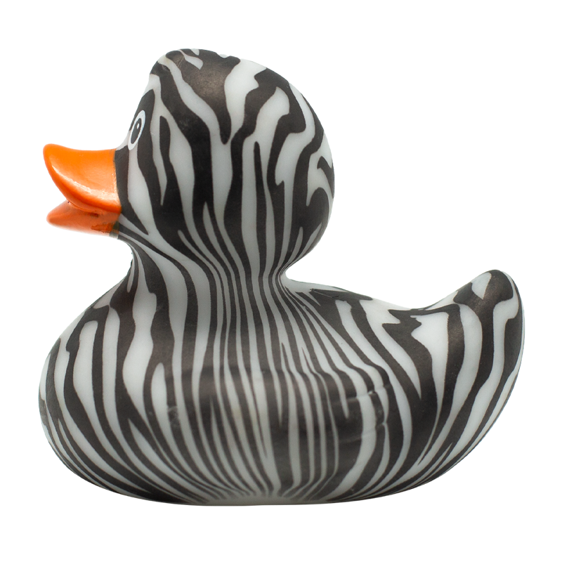 Zebra Ente Badeente Quietscheente Gummiente Lilalu