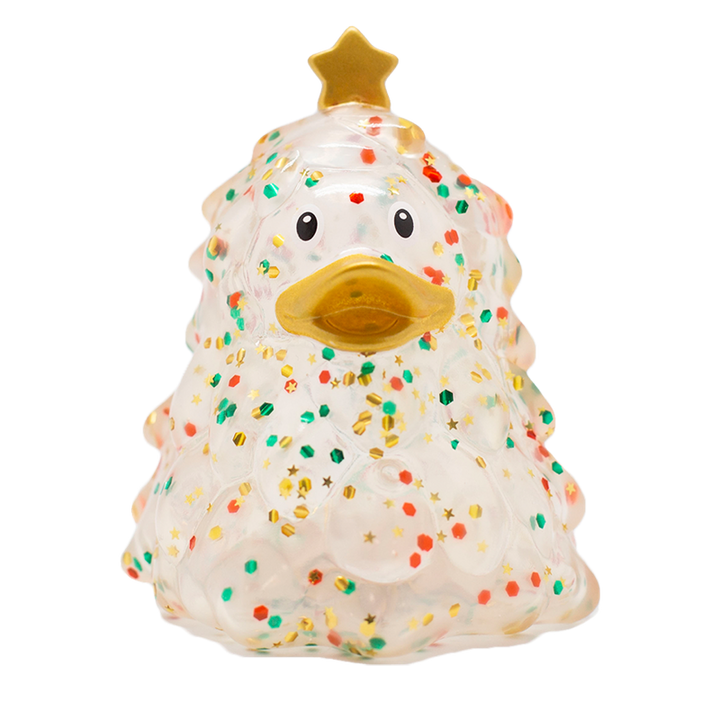 Glitzer Weihnachtsbaum Ente Badeente Quietscheente Gummiente Lilalu