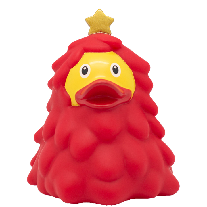 Weihnachtsbaum Rot Badeente Quietscheente Gummiente Lilalu